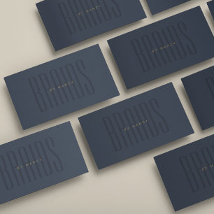 Navy Blue Braids Typography Minimalist Simple  Business Card