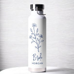 Navy Blue Bride Hand Floral Bachelorette Water Bottle<br><div class="desc">Celebrate in style with our Name Hand Scripted Bachelorette Bridal Party Thermal Wine Tumbler. Featuring an elegant, personalised script design, this tumbler is perfect for keeping beverages at the ideal temperature during your bridal festivities. Crafted from high-quality, insulated materials, it’s as practical as it is chic. Ideal for bachelorette parties,...</div>