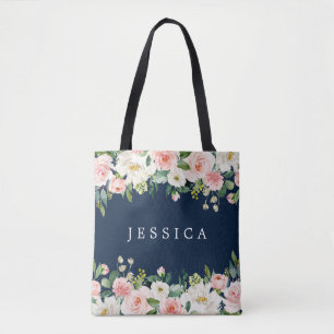 Navy Blue Bridesmaid Gift Personalised Tote Bag