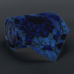 Navy Blue Bright Floral Damask Aristocrat Wedding Tie<br><div class="desc">A sophisticated and elegant navy blue wedding neck tie featuring a floral vine of Dahlias with an acanthus leaf damask swirl background. An excellent choice for groom and groomsmen.</div>
