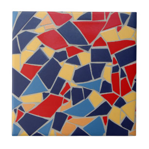Navy Blue Broken Tile Mosaic