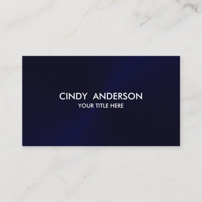 Navy Blue Brushed Metal Sheen Business Card (Front)