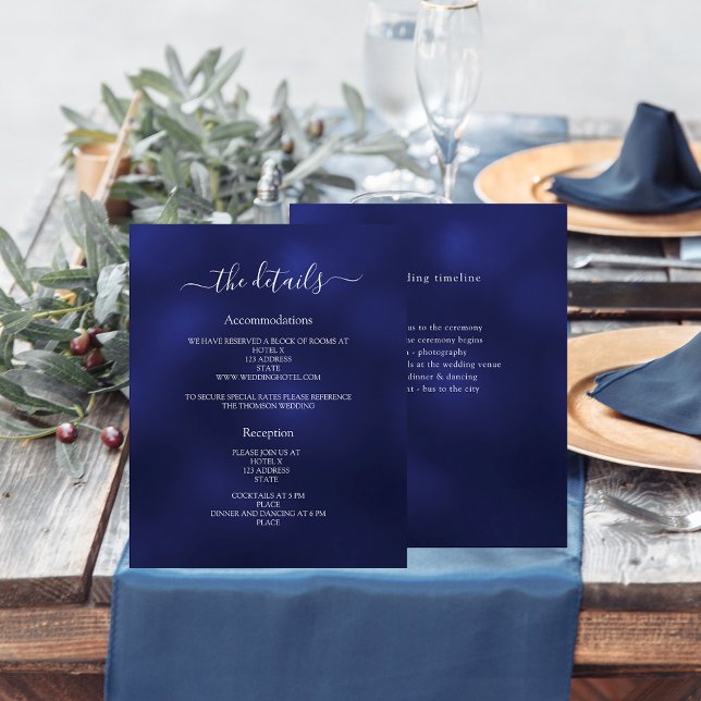 Navy blue budget wedding program details flyer (Creator Uploaded)