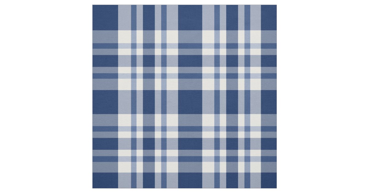 Navy Blue Buffalo Plaid Check Fabric Zazzle