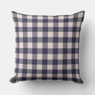 Navy Blue Buffalo Plaid   Urban Farmhouse Cushion