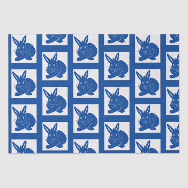 Navy Blue Bunnies Tissue Paper (Front)