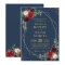 Navy Blue Burgundy Floral Gold Geometric Wedding