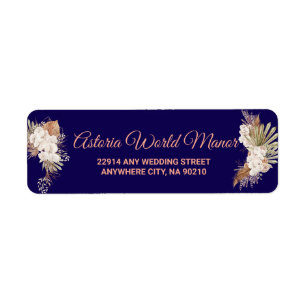 Navy Blue Burgundy Gold Blush Wedding address