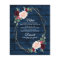 Navy Blue Burgundy Gold Blush Wedding Menu Cards