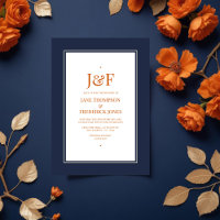 Navy Blue, Burnt Orange and Champagne Wedding