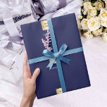 Navy blue business corporate logo wrapping paper<br><div class="desc">Elegant,  classic navy blue background.  Personalise and add your business,  company logo and name. White text.  Perfect both for the holiday season.</div>