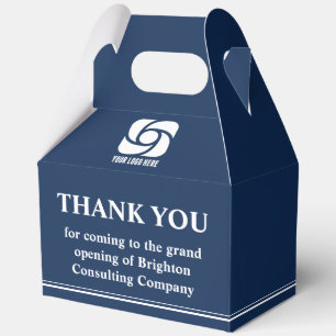 Navy Blue Business Logo Company Grand Opening Favour Box