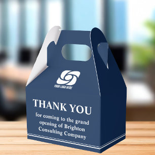 Navy Blue Business Logo Company Grand Opening Favour Box