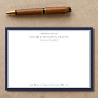 Navy Blue Business Monogram From The Desk of
