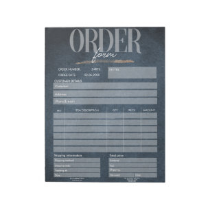 Navy Blue Business Order Form Notepad