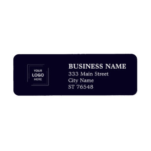 Navy Blue Business Return Address Label Style
