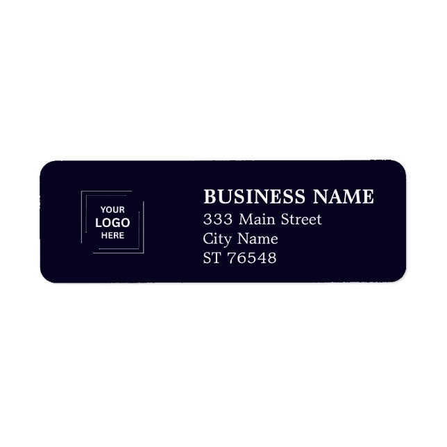 Navy Blue Business Return Address Label Style (Front)