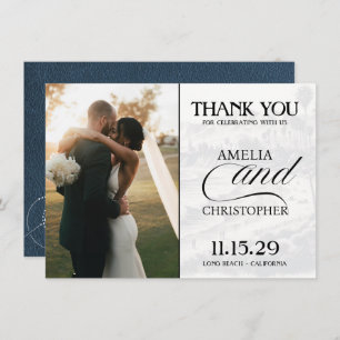 Navy Blue California Passport Thank You Card
