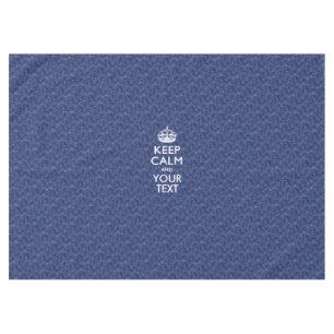 Navy Blue Camo Keep Calm And Your Text Tablecloth