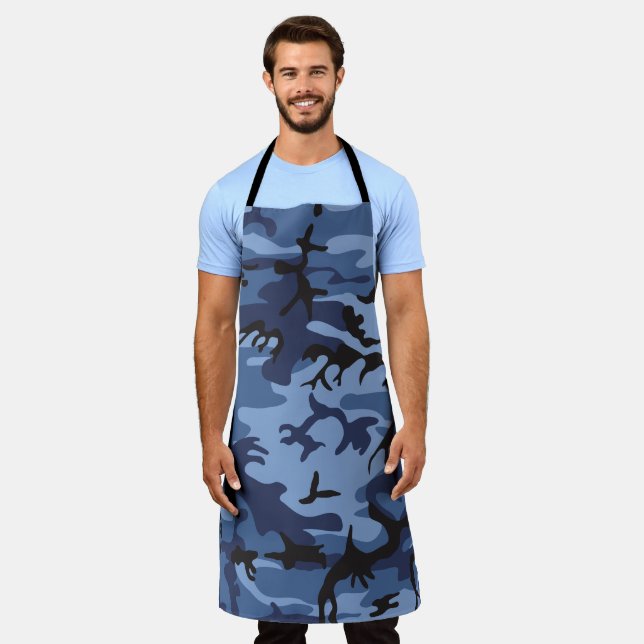 Navy Blue Camouflage, Military, Army Apron (Worn)