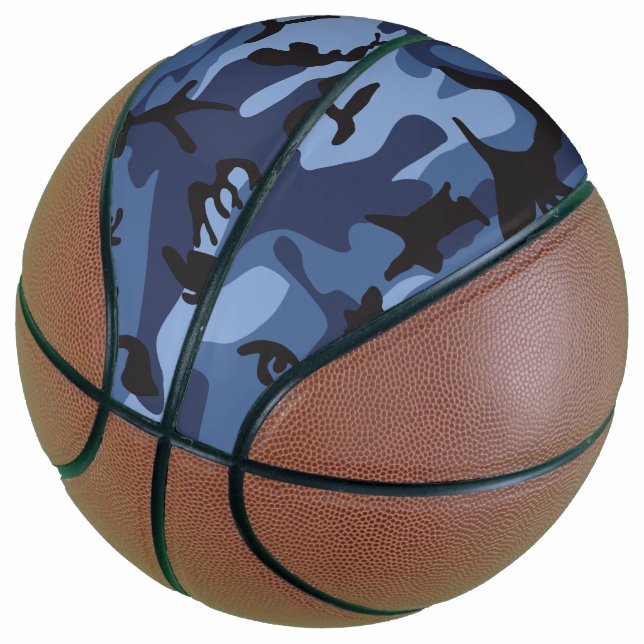 Navy Blue Camouflage, Military, Army Basketball (Angled)