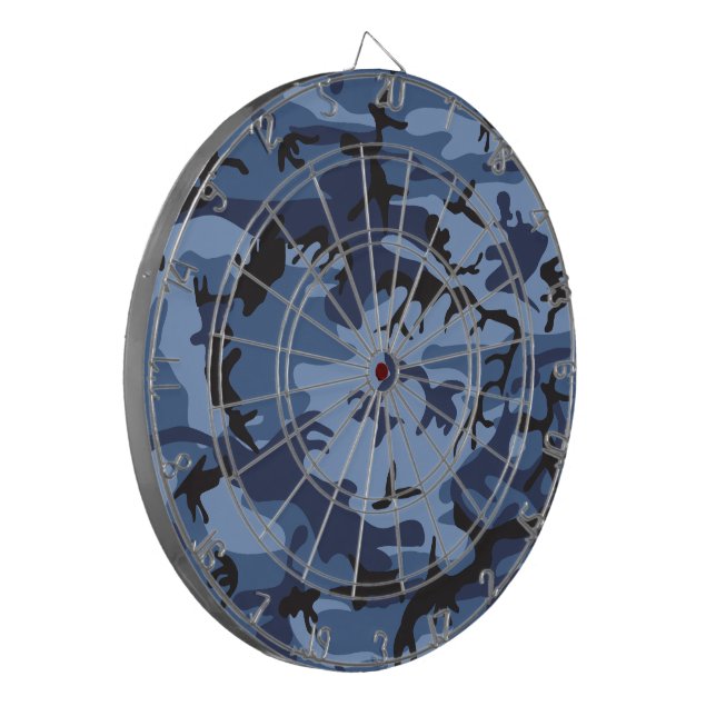 Navy Blue Camouflage, Military, Army Dartboard (Front Left)