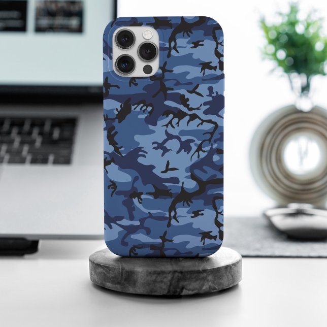 Navy Blue Camouflage, Military, Army iPhone Case (Creator Uploaded)