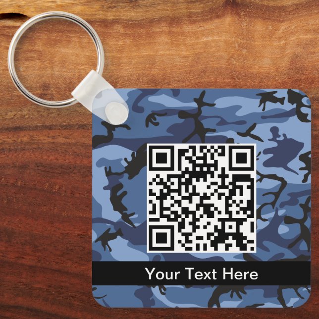 Navy Blue Camouflage, Military, Army Key Ring (Front)