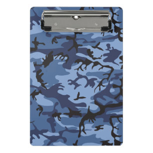 Navy Blue Camouflage, Military, Army Mini Clipboard