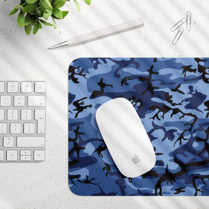 Navy Blue Camouflage, Military, Army Mouse Mat