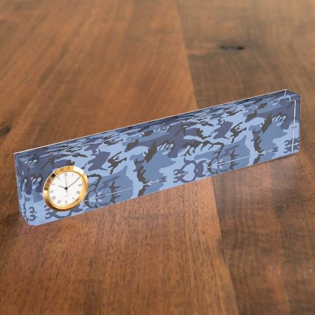 Navy Blue Camouflage, Military, Army Nameplate (Side)