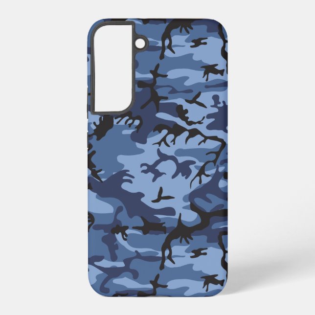 Navy Blue Camouflage, Military, Army Samsung Galaxy S22+ Case (Back)