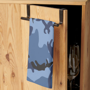 Navy Blue Camouflage, Military, Army Tea Towel
