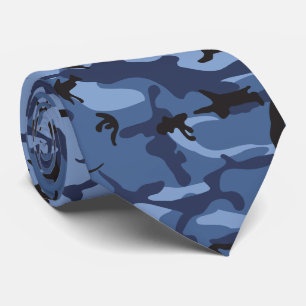 Navy Blue Camouflage, Military, Army Tie