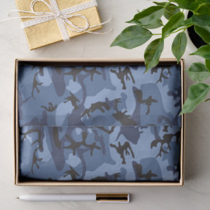 Navy Blue Camouflage, Military, Army Tissue Paper