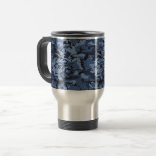 Navy Blue Camouflage, Military, Army Travel Mug