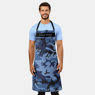 Navy Blue Camouflage Your name Personalise Apron