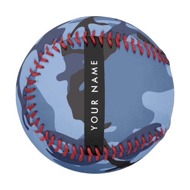 Navy Blue Camouflage Your name Personalise Baseball (Front Left)