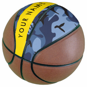 Navy Blue Camouflage Your name Personalise Basketball