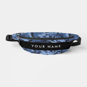 Navy Blue Camouflage Your name Personalise Bum Bags