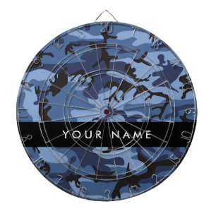 Navy Blue Camouflage Your name Personalise Dartboard