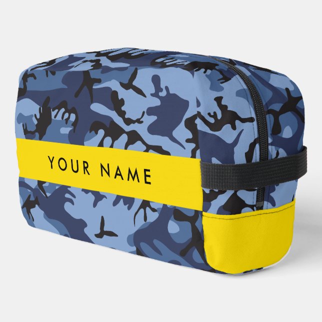 Navy Blue Camouflage Your name Personalise Dopp Kit (Left Corner)