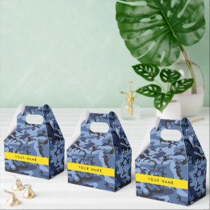 Navy Blue Camouflage Your name Personalise Favour Box
