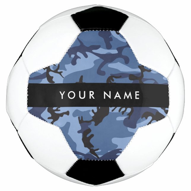 Navy Blue Camouflage Your name Personalise Football (Front)