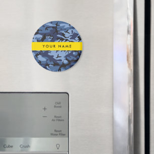 Navy Blue Camouflage Your name Personalise Magnet