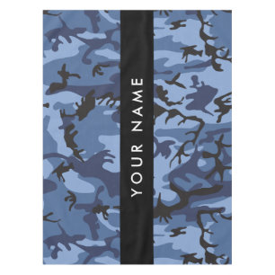 Navy Blue Camouflage Your name Personalise Tablecloth