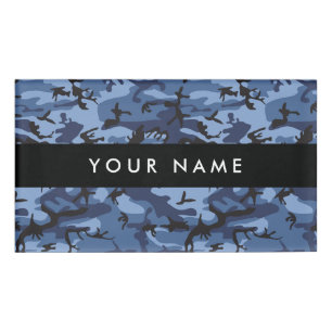 Navy Blue Camouflage Your name Personalise Tag