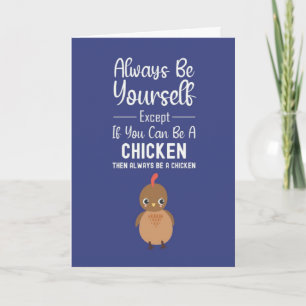 Navy Blue Cards For Chicken Lovers Kid Farm Animal