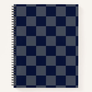 Navy Blue Checkerboard Notebook