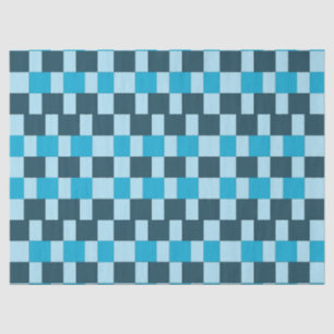 Navy Blue Checkers Checkered Tissue Paper